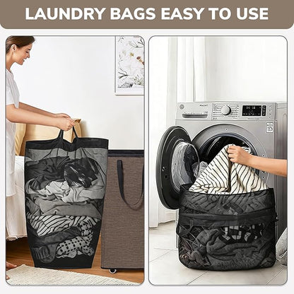 Goodpick Laundry Basket with Wheels, 75L Collapsible Laundry Baskets with - Image 5