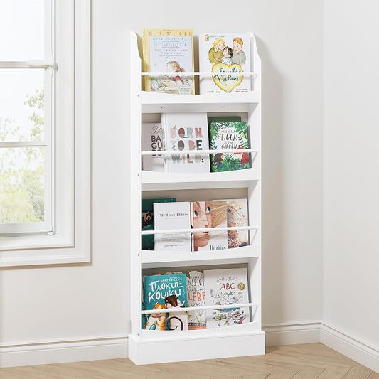 UTEX Kids Bookshelf, 4 Tiers Children's Bookcases and Storage, Kids Bookcase by UTEX