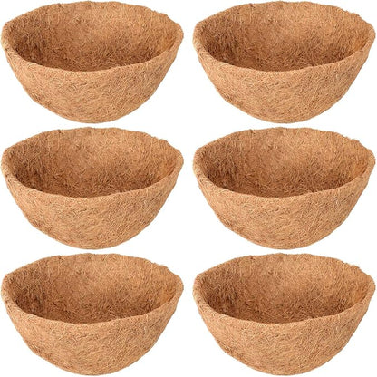 6 Pack 14 Inch Hanging Basket Coco Liners Replacement, 100% Natural Round by Legigo