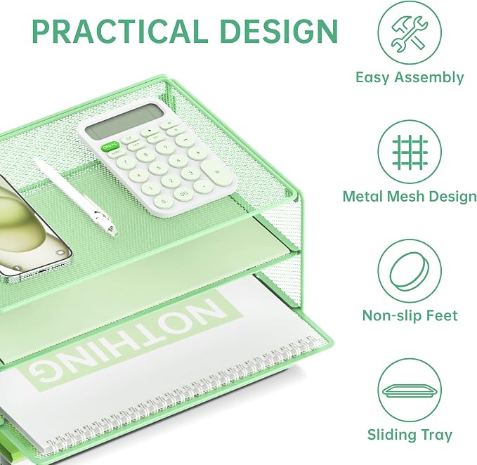 DALTACK 3 Tier Letter Tray Paper Organizer - Image 4
