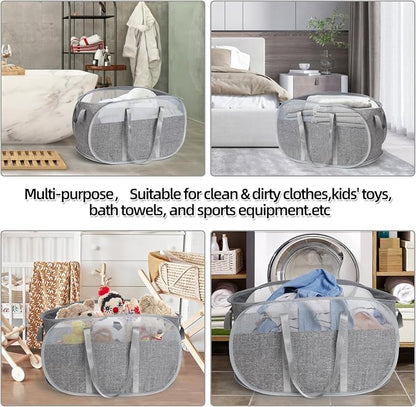 100L Collapsible Laundry Baskets, Tear Proof Pop Up Laundry Hamper - Image 8