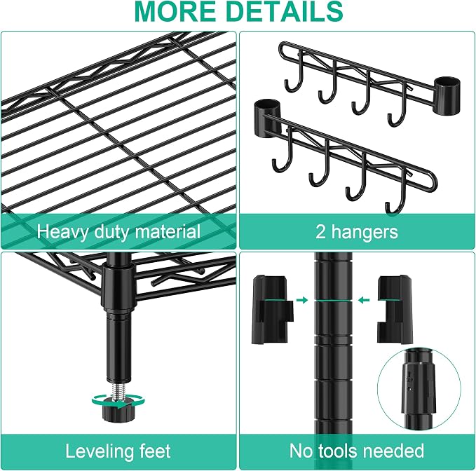 5 Tier Storage Shelves with Wheels - Image 6