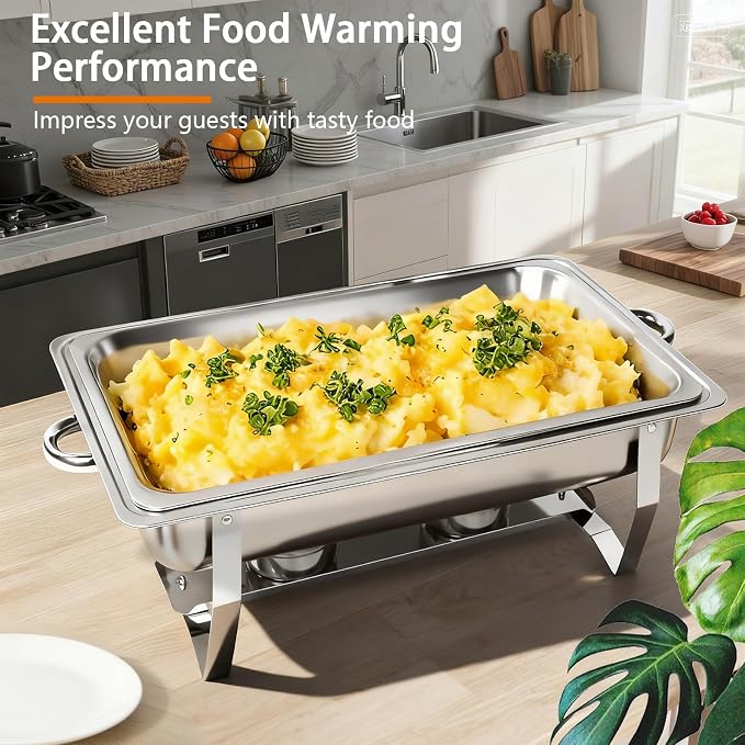 Chafing Dish Buffet Set, 8QT Stainless Steel Chafing Dishes - Image 8