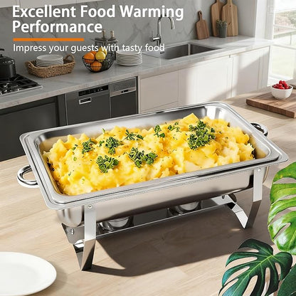 Chafing Dish Buffet Set, 8QT Stainless Steel Chafing Dishes - Image 8