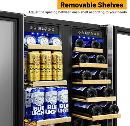 Wine and Beverage Refrigerator, 24 Inch Beverage Cooler Dual Zone - Image 5