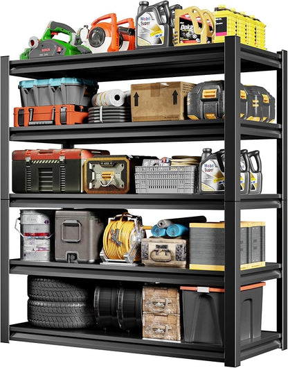 59" W Storage Shelves 2500LBS Garage Shelving Heavy Duty 5 Tier Adjustable by Unknown
