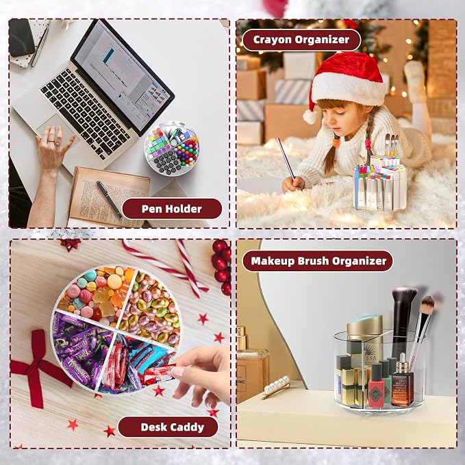 Absonic Pencil Holder for Kids, 360 Rotating Pen Holder for Desk Organizer and - Image 5