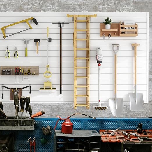 Slatwall Panel 8 FT x 4 FT, Interlocking Slat Wall Paneling, Wall Mounted PVC - Image 9