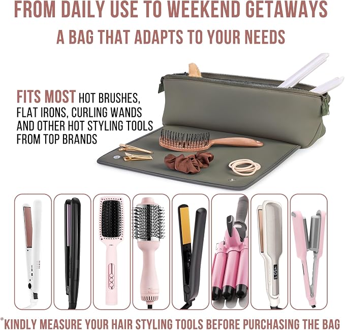 BAREFOOT CARIBOU Hair Tools Travel Bag and Heat Resistant Mat - Image 5