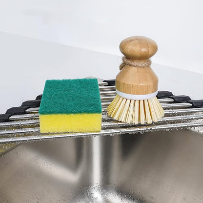 Tomorotec Foldable Stainless Steel Triangle Roll-Up Dish Drying Rack - Image 3