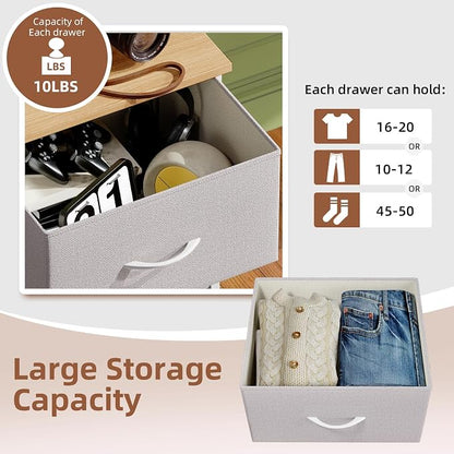 Somdot Tall Dresser for Bedroom, 5 Drawer Storage Cabinet, Ash Grey | Fabric - Image 5