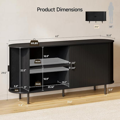 Buffet Sideboard Cabinet with Storage, Modern Accent Coffee Bar Console Table - Image 2