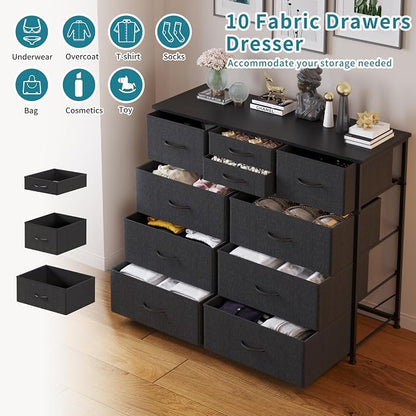LUMTOK 10 Drawers Dresser with Fabric Bins - Image 4