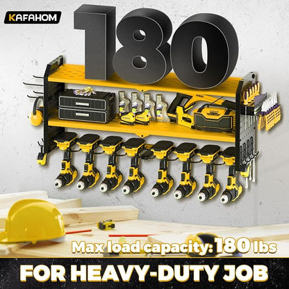 KAFAHOM Power Tool Organizer，Large 8 Drill Holder Wall Mount ，Heavy Duty Metal - Image 5