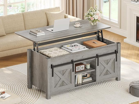 SEDETA Lift Top Coffee Table, Farmhouse Lift Tabletop Dining Table, Gas Spring by SEDETA