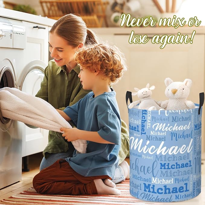 Custom Name Laundry Hamper, Personalized Laundry Baskets - Image 7