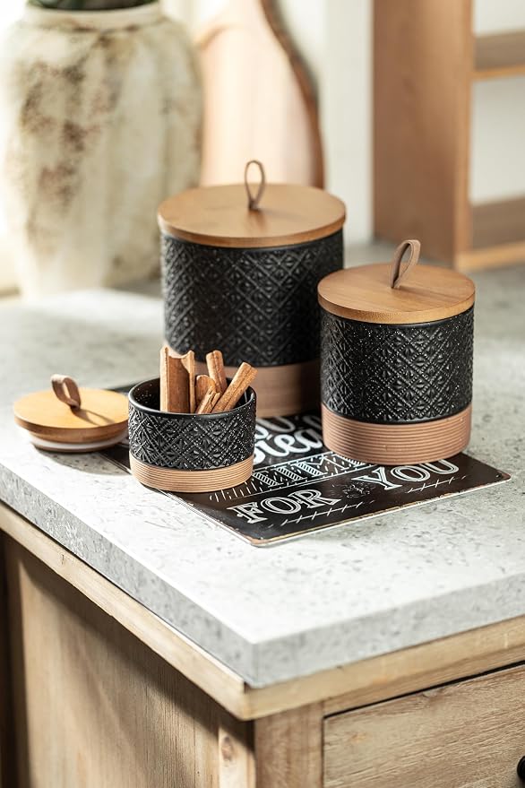 Miamolo Mini Ceramic Jars with Airtight Lid, Coffee Container Canister Kitchen - Image 7