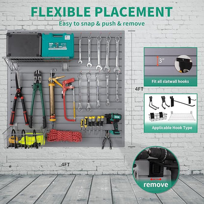 Slat Wall Paneling Garage Slat Wall Storage Systems, Slatwall Panels 4x4 ft - Image 2