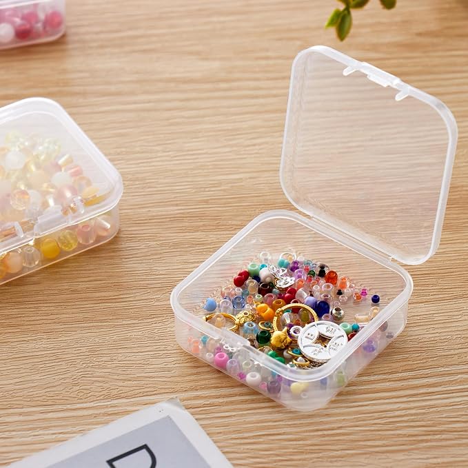 Goodma Small Bead Organizers, 78 Pieces Mixed Sizes Plastic Storage | Clear - Image 7