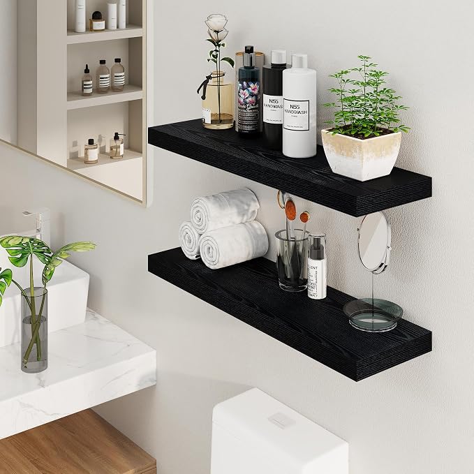 Fun Memories Black Floating Shelves 36 Inch Long, 8 Inch Deep Floating Shelf - Image 2