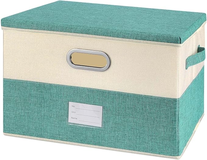 Large Linen Fabric Foldable Storage Bins by Unknown