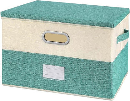 Large Linen Fabric Foldable Storage Bins by Unknown