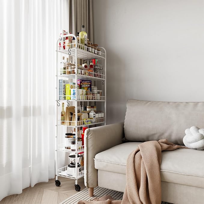 6 Tier Slim Rolling Storage Cart - Image 8