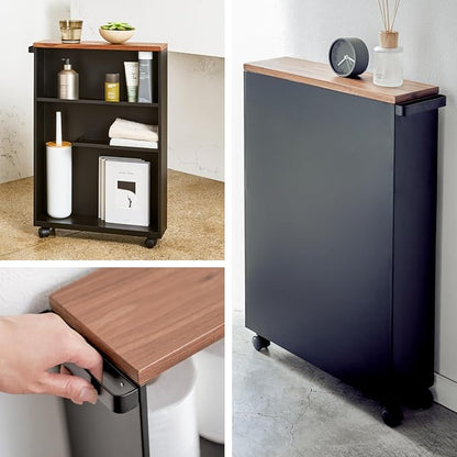 YAMAZAKI Home Slim Rolling Storage Cart – Narrow Bathroom Storage Cabinet - Image 4