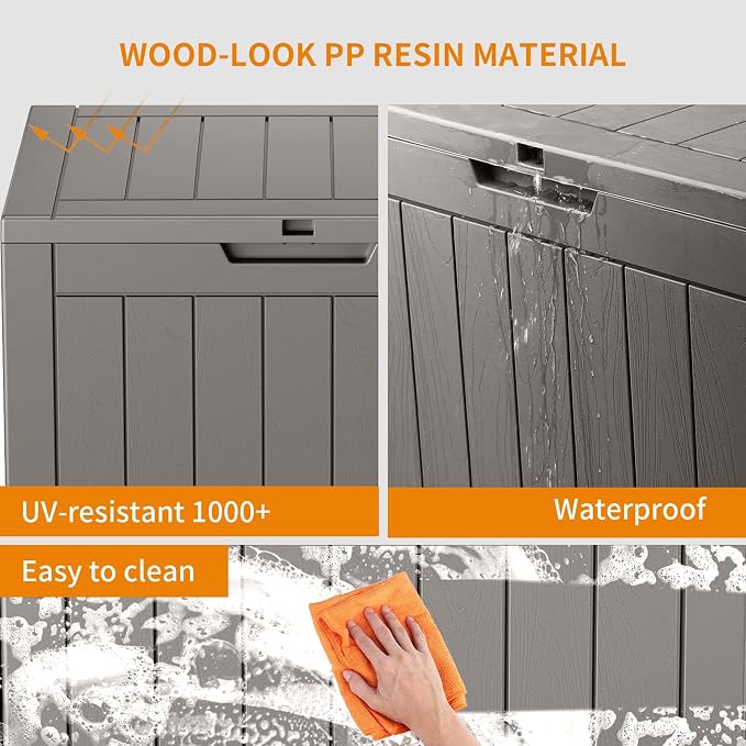 30 Gallon Outdoor Storage Box, Large Resin Deck Box - Image 5