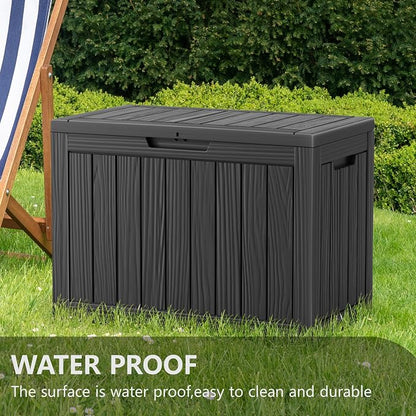 Vixzen 46 Gallon Outdoor Deck Box, Lockable Outdoor Storage Box - Image 7
