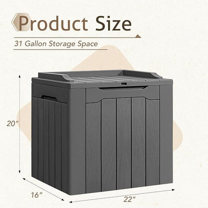 Flamaker 2 Pack Deck Box 31 Gallon Waterproof Resin Storage Box - Image 4