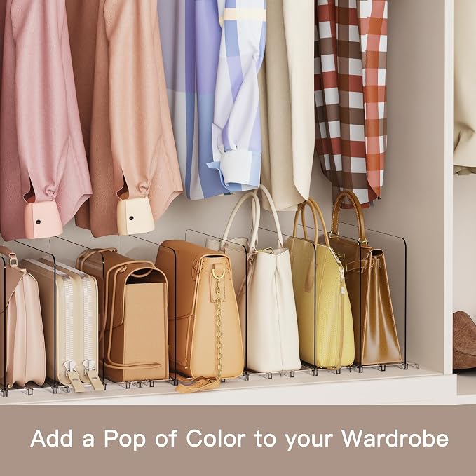 Criusia Adjustable Closet Purse Organizer Rack – 28.8" Extra-Long Shelf Divider - Image 9