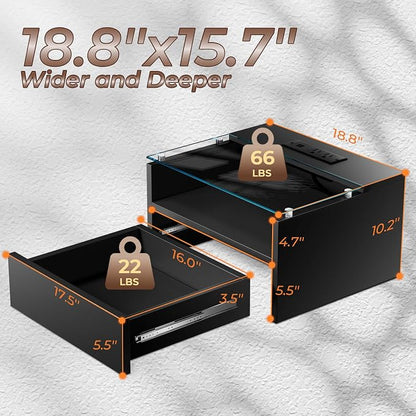 Black Floating Nightstand Set of 2 - Image 2