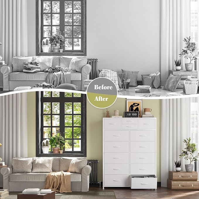 EnHomee 52.2" H White Dresser for Bedroom, Vertical Storage Tower, Anti-Tip | - Image 5