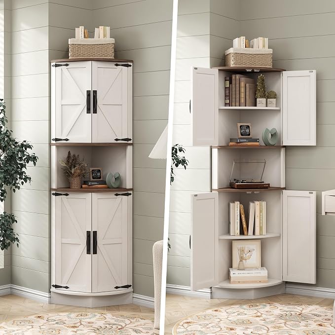 Vabches 64.8" Tall Farmhouse Corner Cabinet - Image 8