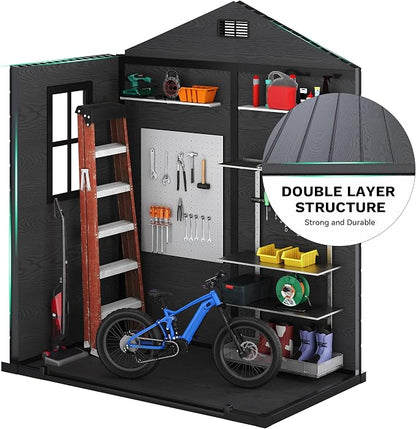 DWVO 6x4 FT Outdoor Resin Storage Shed - Image 9