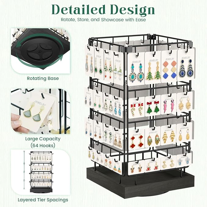 EsLuker.ly Rotating Earring Display Holder Stand - Image 2