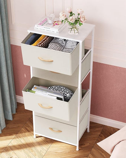 Tall Dresser Vertical Fabric Storage Tower Organizer, 5 Drawers | Sturdy Steel - Image 5