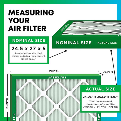Filterbuy 24.5x27x5 Air Filter MERV 11 Superior Pet & Allergy Defense, Pleated - Image 2