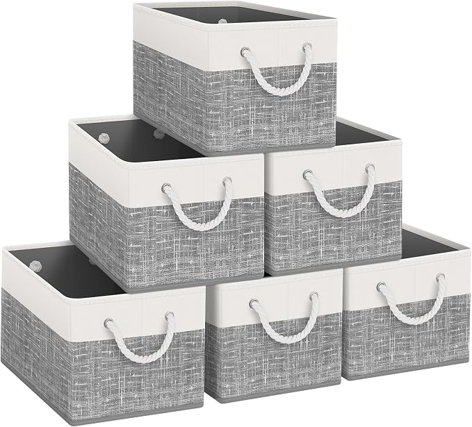 Storage Bins 6-Pack, Foldable Storage Baskets by Fabtotes