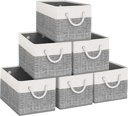 Storage Bins 6-Pack, Foldable Storage Baskets by Fabtotes