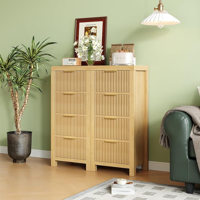 Mid-Century Modern Tall Wooden Dresser - Image 7