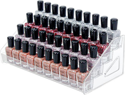 4-Tier Clear Acrylic Nail Polish Storage, Holds 32-64 Bottles, Sunglasses by DTXIAQIAO
