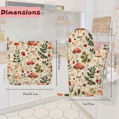 Red Mushroom Forest Strawberry Silicone Oven Mitts and Pot Holders, - Image 2