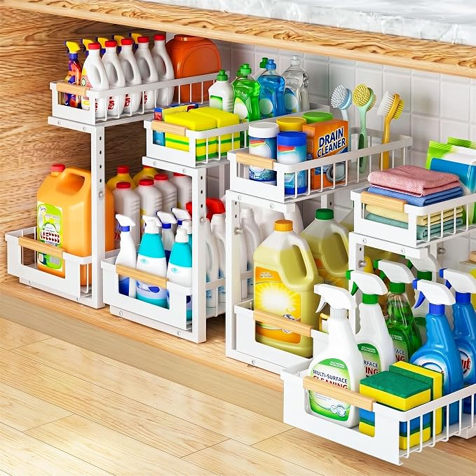 Under Sink Organizer, 2 Tier Pull Out Cabinet Organizer by GUUKAR
