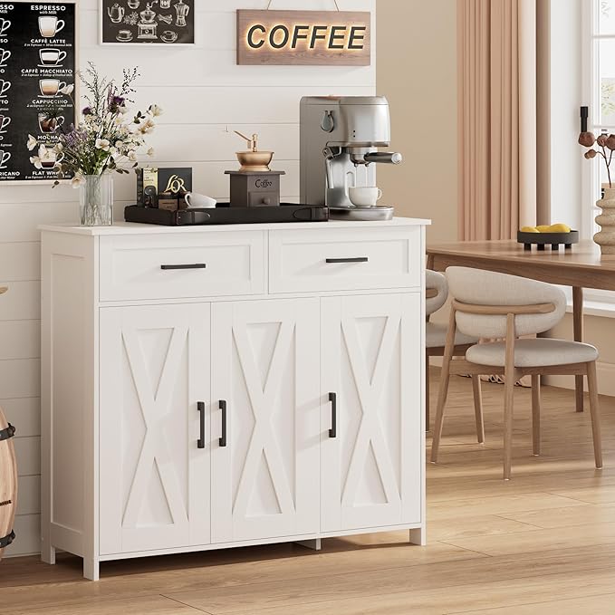 Homhedy Sideboard Buffet Cabinet, Coffee Bar Storage Cabinet by Homhedy