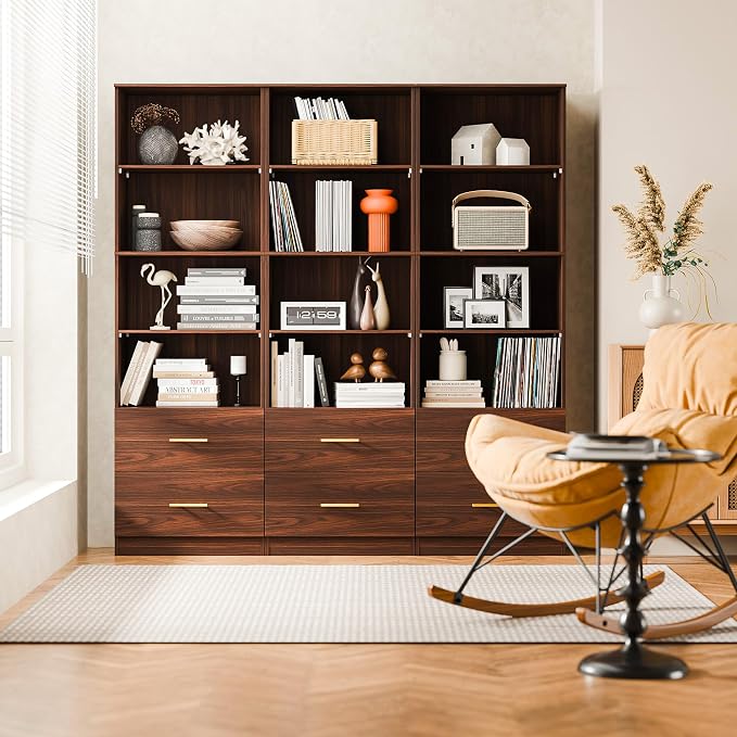 Cozy Castle 74.1'' Bookshelf, Tall Bookcase - Image 6
