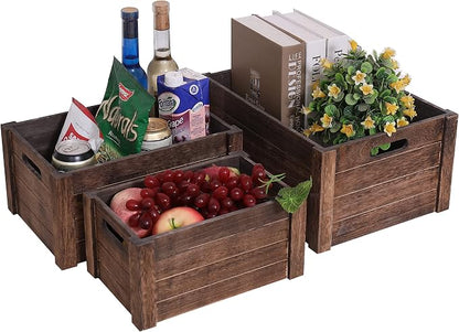 Farmhouse Antique Black Wooden Crate - Image 4