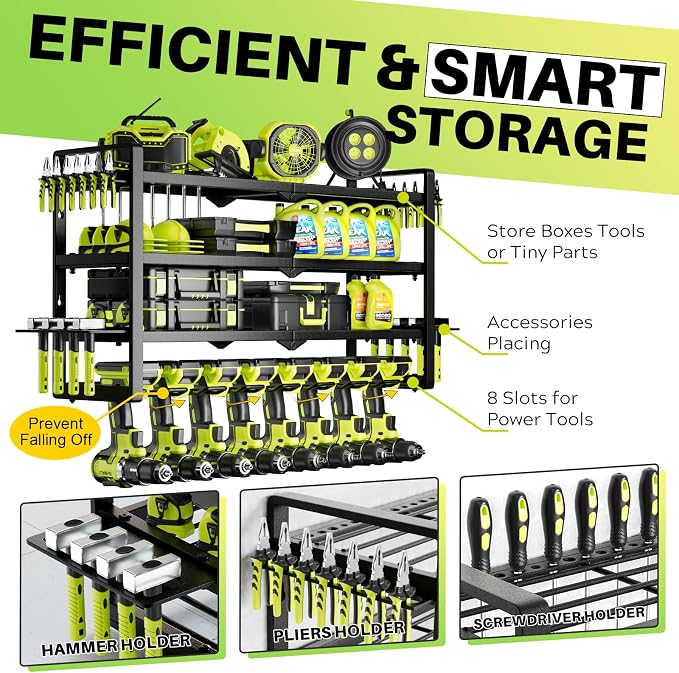 Large Power Tool Organizer Wall Mount, Garage Storage Cordless Tool Organizer - Image 3