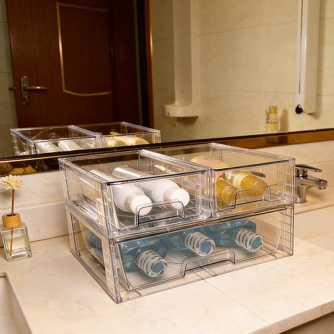 Stackable Storage Drawers, High-strength Clear Plastic Multi-purpose Organizer - Image 2